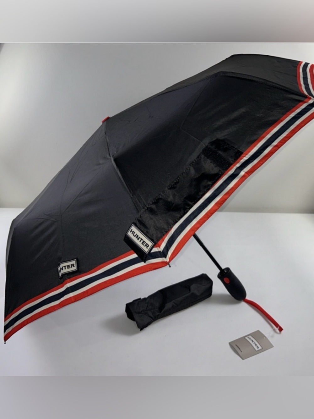 NEW HUNTER Regular Size Umbrella Black Automatic Retractable Carry
